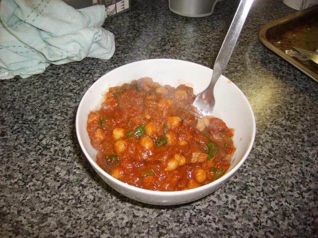 Gorgeous lamb, chickpea and spinach curry